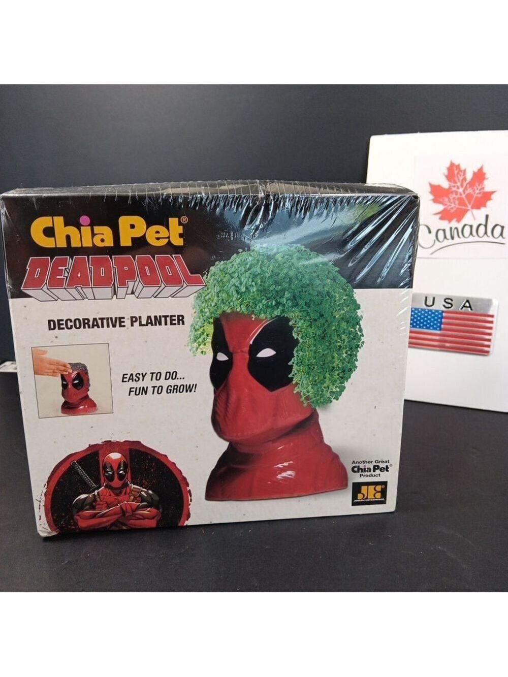 SEALED New Chia Pet Deadpool Marvel Decorative Pottery Planter NOS CN